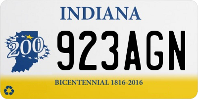 IN license plate 923AGN