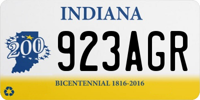IN license plate 923AGR