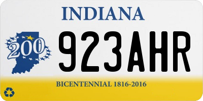 IN license plate 923AHR