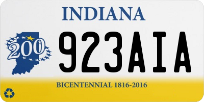 IN license plate 923AIA