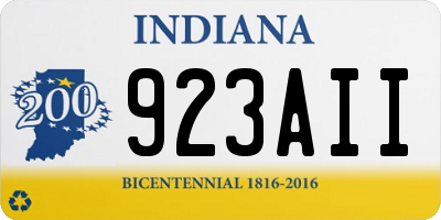 IN license plate 923AII