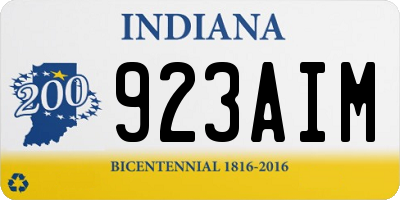 IN license plate 923AIM