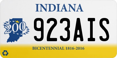 IN license plate 923AIS