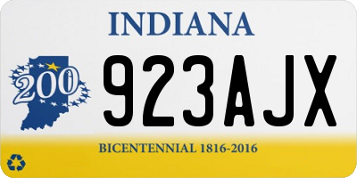 IN license plate 923AJX