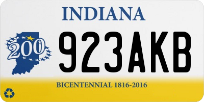 IN license plate 923AKB