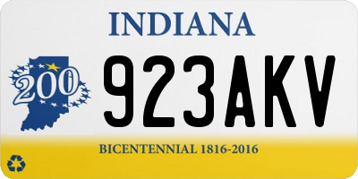 IN license plate 923AKV