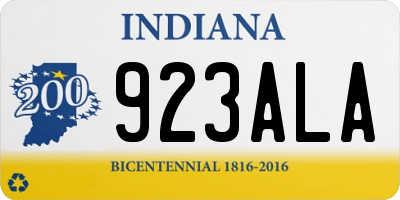 IN license plate 923ALA