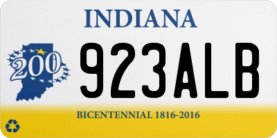 IN license plate 923ALB