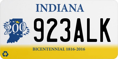 IN license plate 923ALK