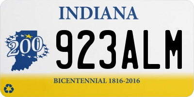 IN license plate 923ALM
