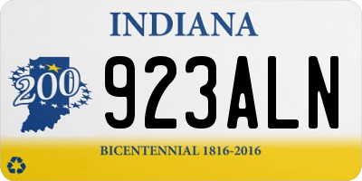 IN license plate 923ALN