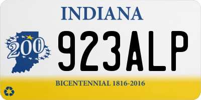 IN license plate 923ALP