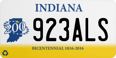 IN license plate 923ALS