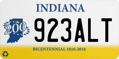 IN license plate 923ALT