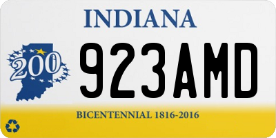 IN license plate 923AMD