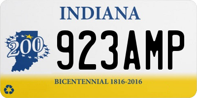 IN license plate 923AMP