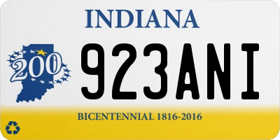 IN license plate 923ANI