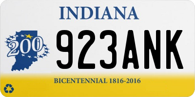 IN license plate 923ANK