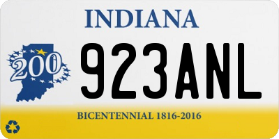 IN license plate 923ANL