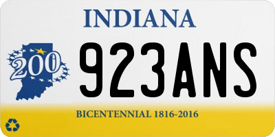 IN license plate 923ANS