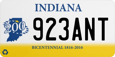 IN license plate 923ANT