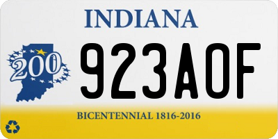 IN license plate 923AOF