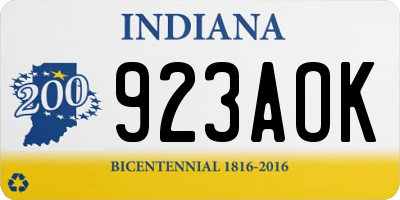 IN license plate 923AOK