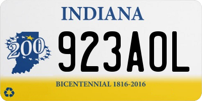 IN license plate 923AOL