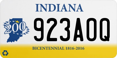 IN license plate 923AOQ