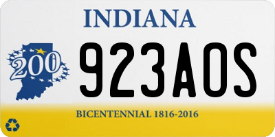 IN license plate 923AOS