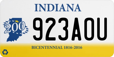 IN license plate 923AOU