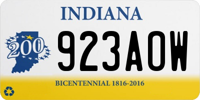 IN license plate 923AOW