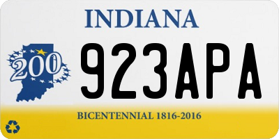 IN license plate 923APA