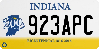 IN license plate 923APC