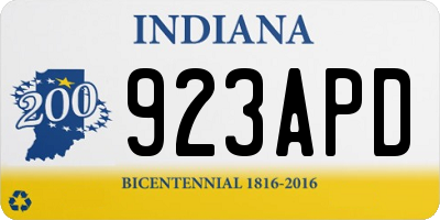 IN license plate 923APD