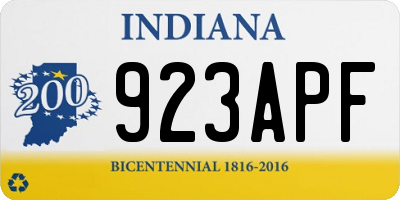 IN license plate 923APF