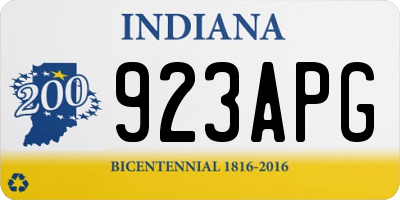 IN license plate 923APG