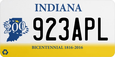 IN license plate 923APL