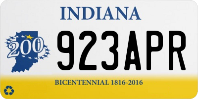 IN license plate 923APR