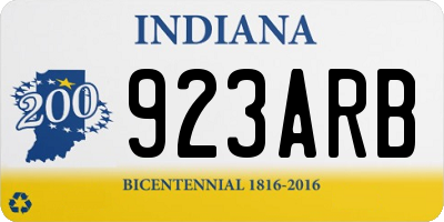 IN license plate 923ARB