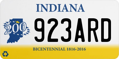 IN license plate 923ARD