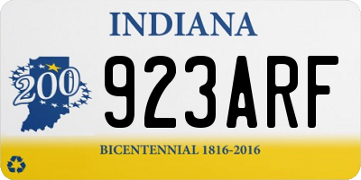 IN license plate 923ARF