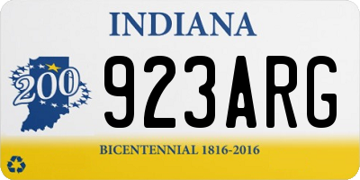 IN license plate 923ARG