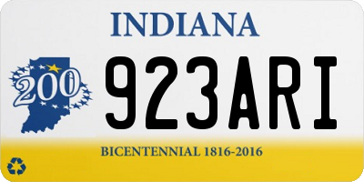 IN license plate 923ARI