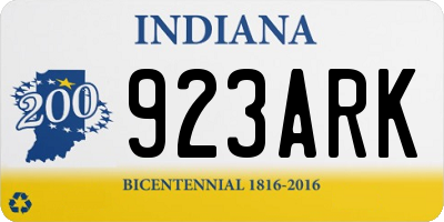IN license plate 923ARK
