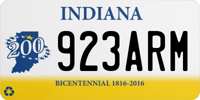 IN license plate 923ARM