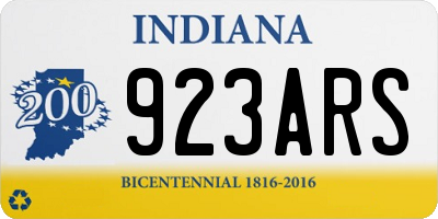 IN license plate 923ARS