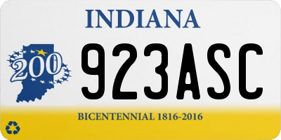 IN license plate 923ASC