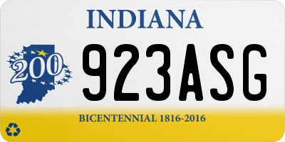 IN license plate 923ASG