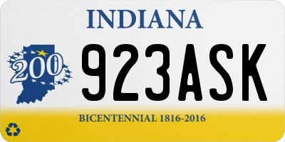IN license plate 923ASK